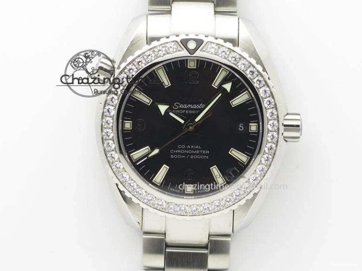 0104 Vibrant Planet Ocean Professional SS V6F 37mm Ladies Ceramic Bezel On Black Leather Strap A 8257